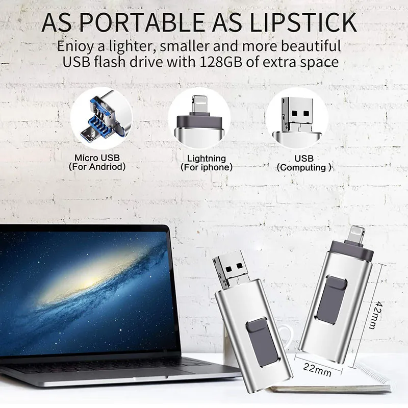 

Флеш-накопитель USB 3,0, 32 ГБ, 64 ГБ, 128 ГБ, 256 ГБ, 16 ГБ, для iPhone 12, 11 Pro, XR, XS, 512 ГБ