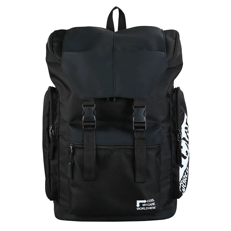 Mochila de moda para hombre, morral de viaje resistente al agua con cremallera, bolsa para ordenador portátil de gran capacidad, color negro