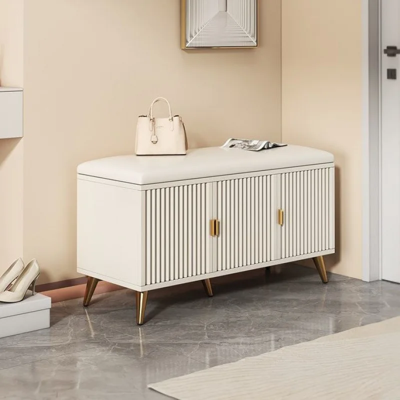 

Shoe changing stool Home door Light luxury seated shoe cabinet Seat stool integrated soft bag wearing shoe stool Enter door stoo