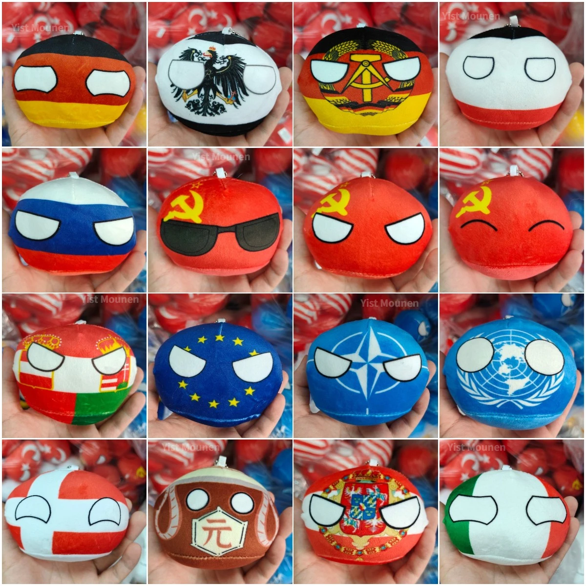 10cm Country Ball 70 stylów Pluszowe zabawki Polandball Wisiorek Country Balls Countryball Wypchana lalka Zabawka Prezent świąteczny dla dzieci