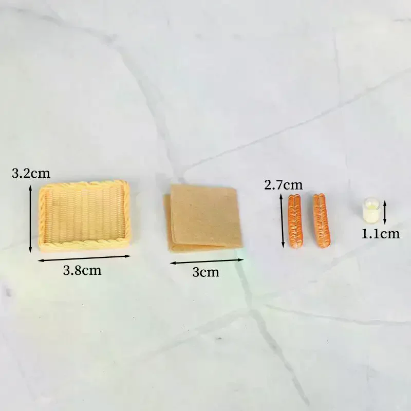 Accessoires de cuisine pour maison de poupée, 5 pièces, ornements miniatures pour maison de poupée, ensemble de bâtons de lait de soja et de pâte frite, modèle de jouet de jeu de simulation