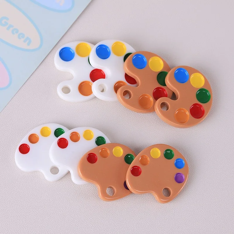10 Pcs Mini Creative Simulation Color Palette DIY Resin Jewelry Accessories Paint Tray
