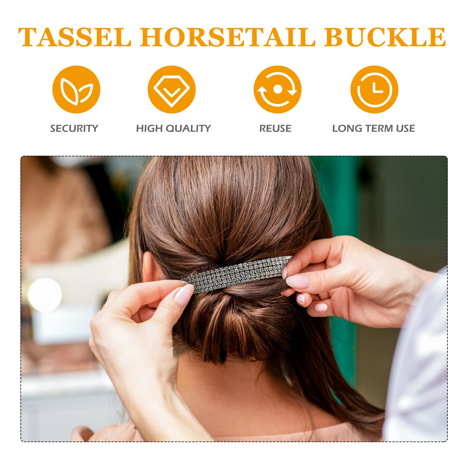 

3pcs Hair Claw Clip Rhinestone Decor Bun Style Women Headdress Fashion ABS Aluminum Portable Accessories Hairpin