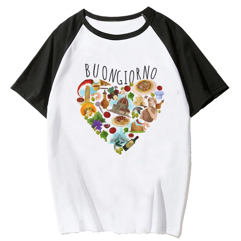 

Italiano t-shirts women Y2K tshirt girl Japanese clothes