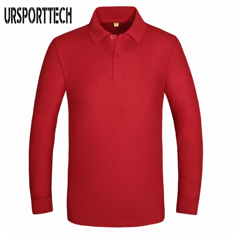 URSPORTTECH Men's Polo Shirt Plus Size 3XL Spring Autumn Brand Men's Clothing Long Sleeve Casual Male Shirt Homme Polo Shirts