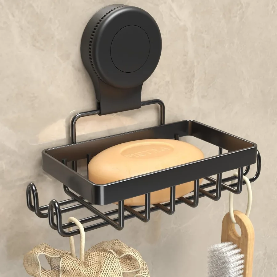 

Soap Holder Bar Dish Suction Cup Bar Shampoo Rack for Shower Wall Draining Soap Saver Tray for Bathroom Rustproof Stainless Ste