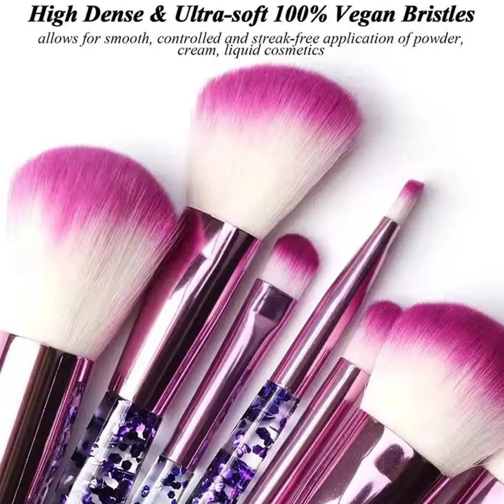 Ensemble de pinceaux de maquillage en cristal à paillettes, 10 pièces, fond de teint professionnel scintillant, correcteur, ombre à paupières, Eyeliner, Blush, Kit de pinceaux de mélange pour lèvres