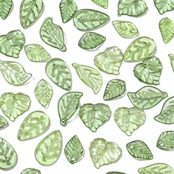 100pcs Acrylic Mini Small Tree Leaf Hand Beaded DIY Handmade Necklace Earrings Loose Bead Separated Bead Jewelry Accessory Mater