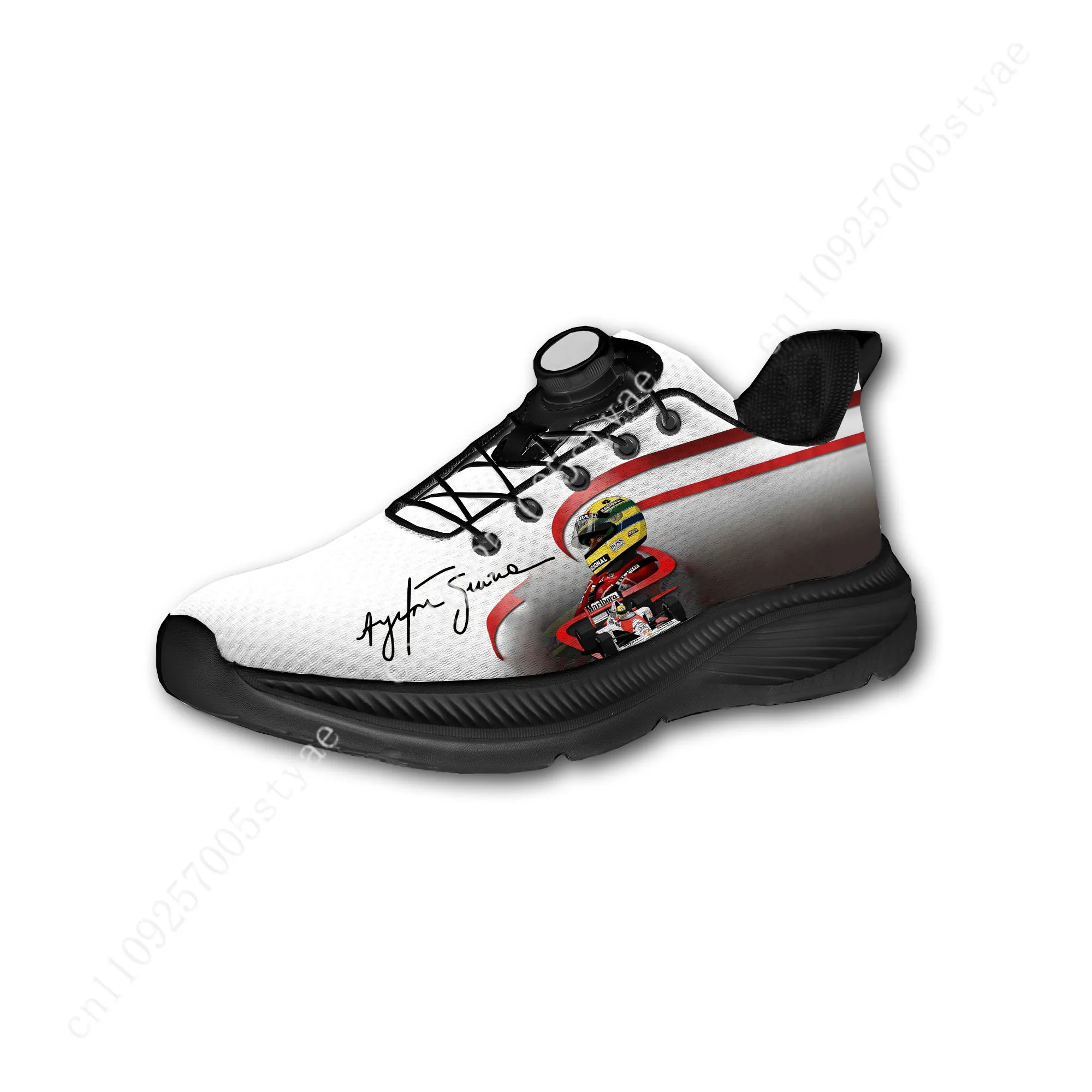 

Ayrton Senna racing graphics Men Women Running Off-road Shoes Laceless Rotating Button Sports Shoe Hiking Leisure Custom Sneaker