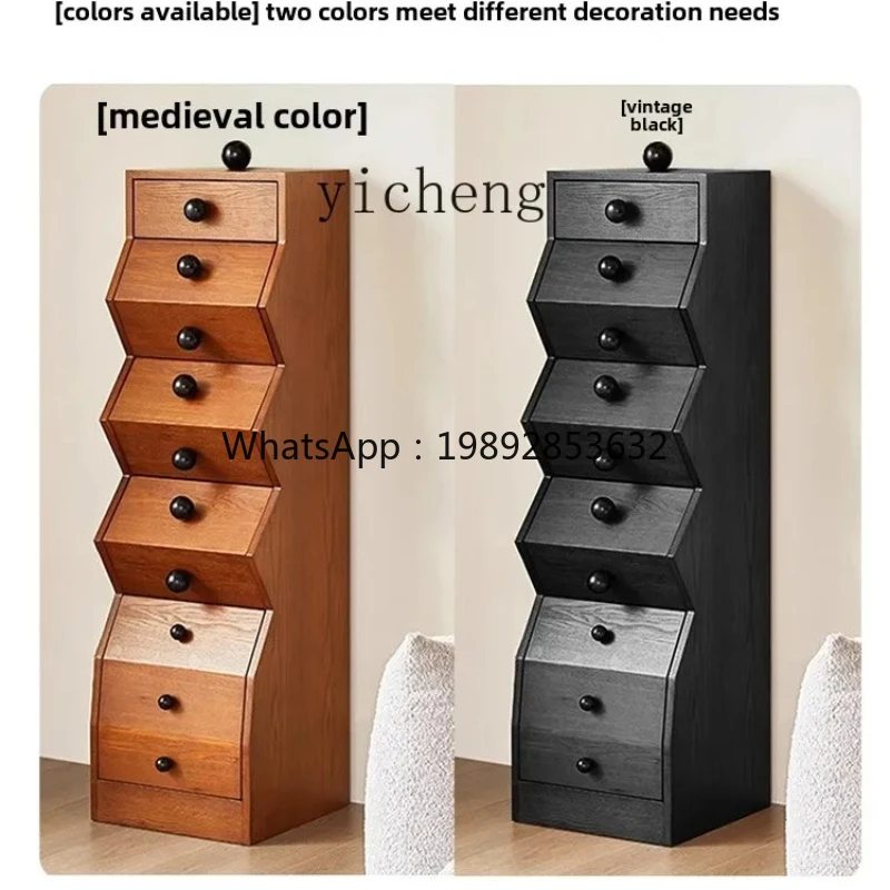 

GZ living room small vertical cabinet corner chest cabinet solid wood locker Internet celebrity storage cabinet