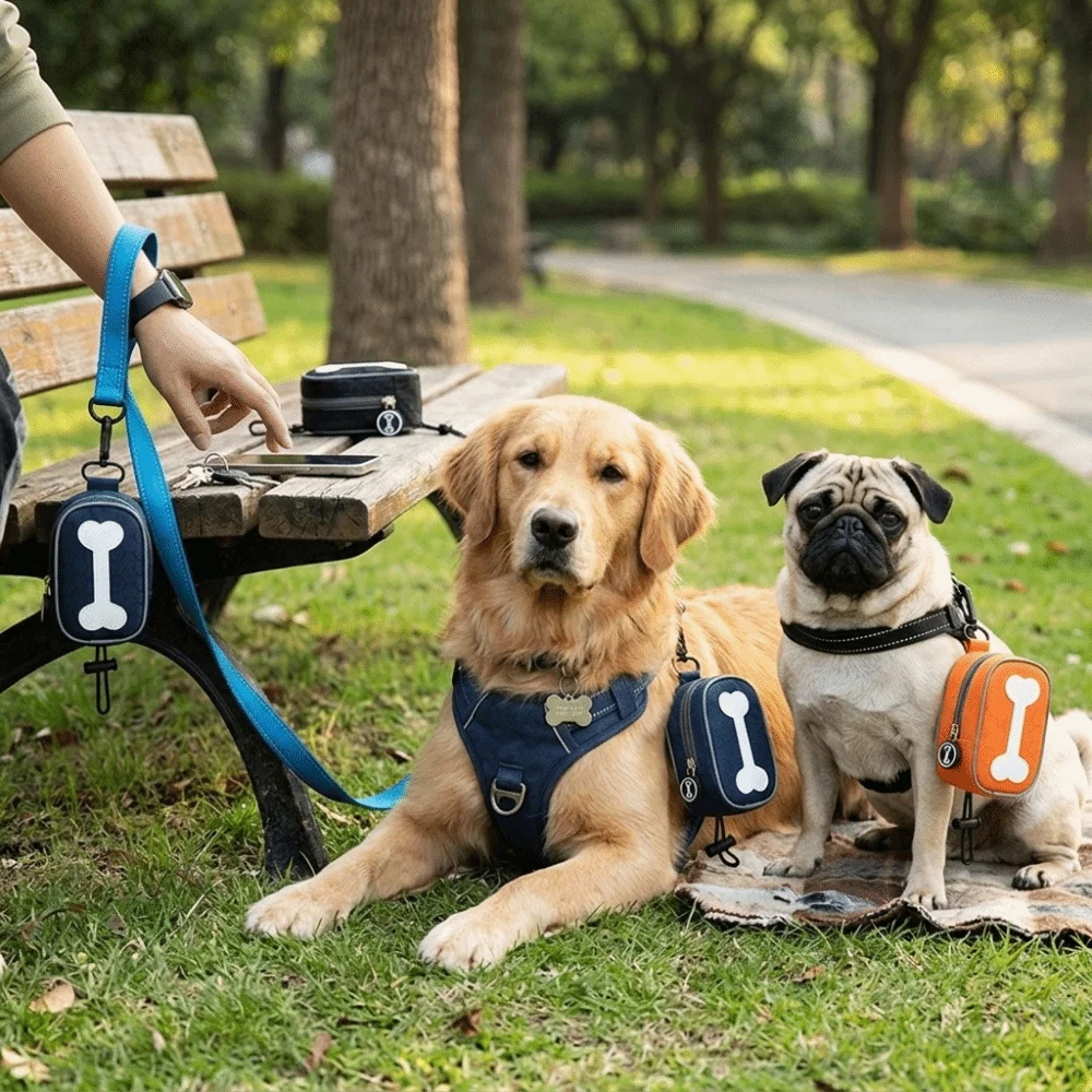 Durable Nylon Dog Poop Bag Dispenser Multi Color Options Compact Size Pet Waste Bag Holder Light Weight Pouch Shaped