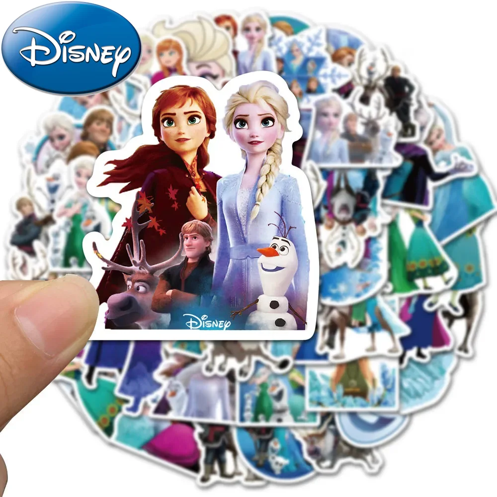 10/30/50pcs 만화 디즈니 냉동 스티커 애니메이션 DIY 노트북 전화 스케이트 보드 노트북 방수 귀여운 공주 스티커 장난감 선물