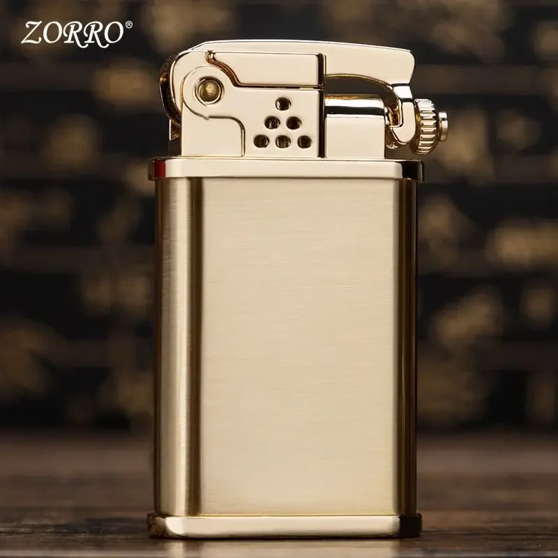 Zorro Personality Catapult Windproof Lighter Creative Retro Pure Copper Kero Lighter Cigarette Cigar Lighters Gadgets for Men