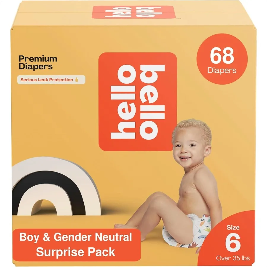 

Premium Baby Diapers Size 6 I 68 Count of ExtraAbsorbent Hypoallergenic and EcoFriendly Baby Diapers with Snug and Comfort Fit