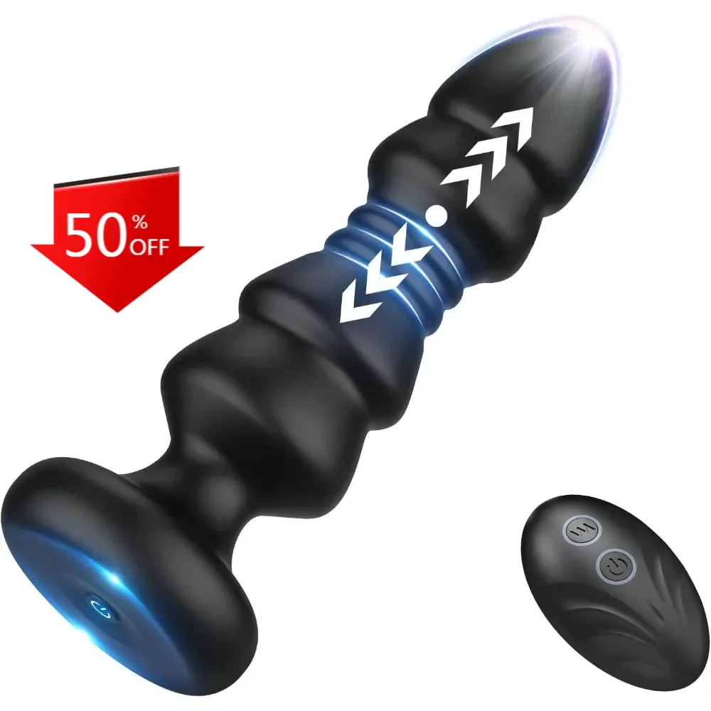 

Thrusting Remote Control Butt Plug Anal Sex Toy With Vibrating and Thrusting Modes Prostate Massager For Male and Female