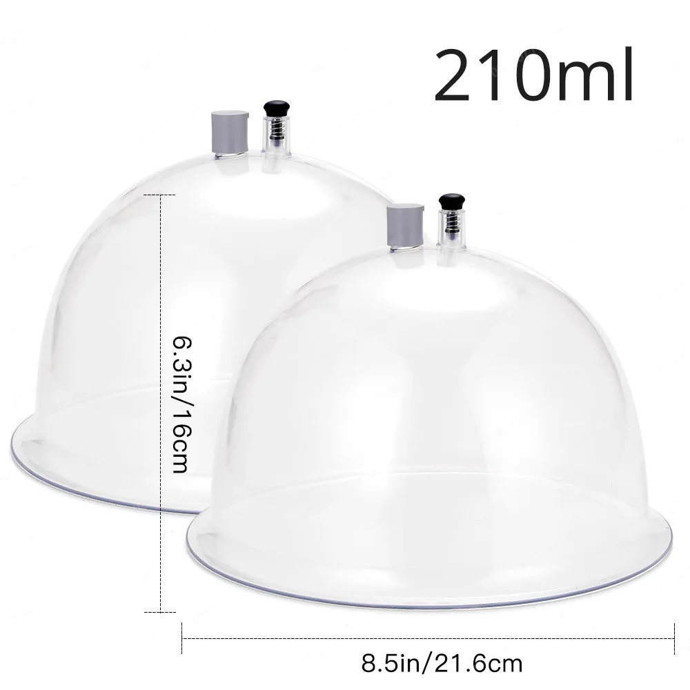 1 Pair Vacuum Cups with Y-Hose 18.7-25.5cm Big Size Breast Enlargement Cupping Hip Lifting Pump Cupping Replacement