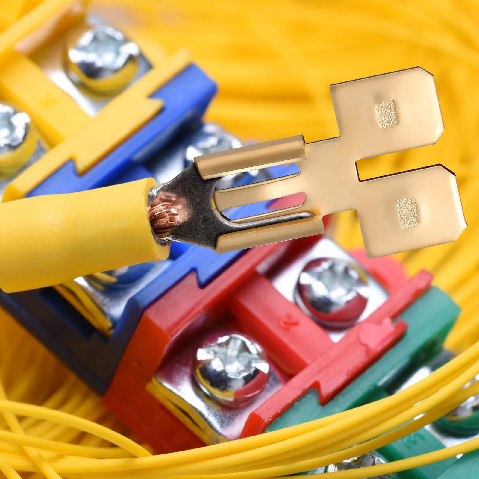 50Pcs Quick Disconnect Electrical Connectors Brass Spade Wire Terminals Easy Install Secure Connection Automotive Industrial