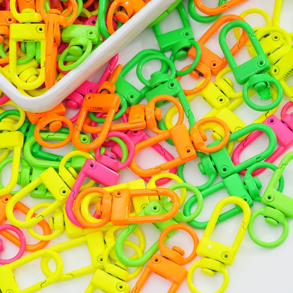 5pcs Flourescent Colorful Lobster Clasps Hooks Key Chain Dolls/Label Hand Tag Connector Fits Jewelry Making DIY Accessories