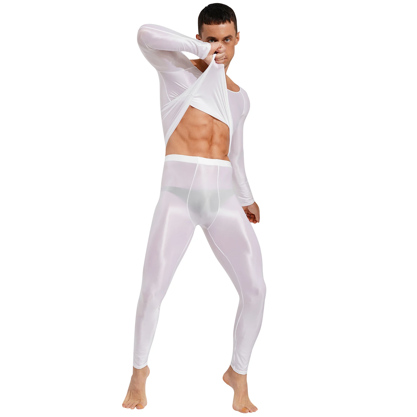 Two Piece Men Yoga Gym Sportswear Long Sleeve T-shirt with Skinny Tights Leggings Pants for Fitness Bodybuilding Costumes