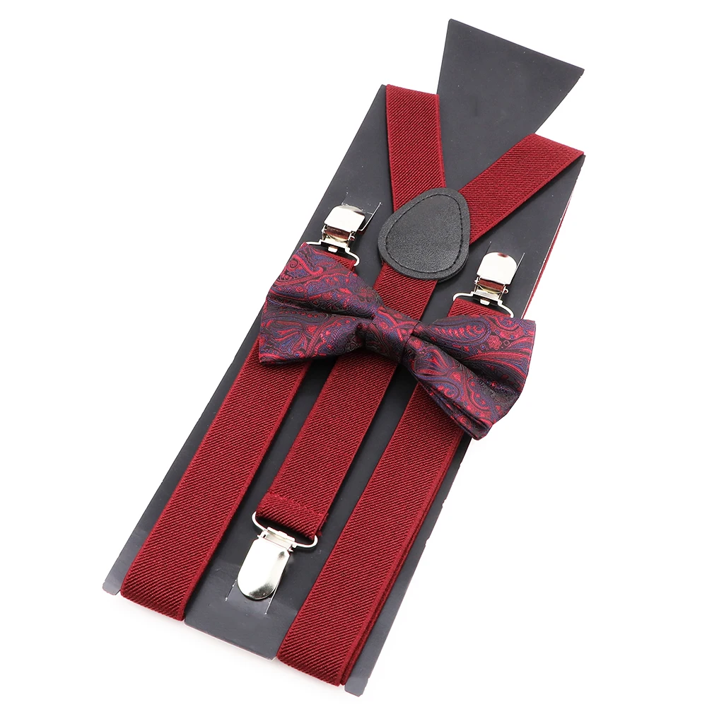 Plaid Red Blue Green Bowtie Suspenders Set Men Women Tuxedo Suit Unisex Braces Butterfly Wedding Adjustable Y-Back Brace Belt