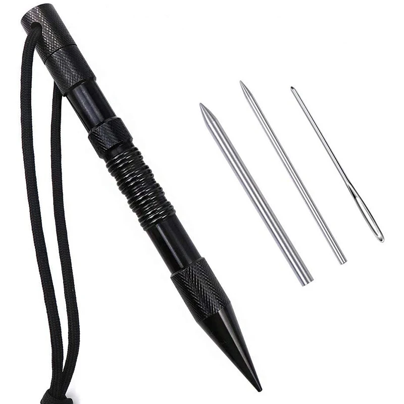 4 Pcs Marlin Spike with Lacing Needles/Fids for Paracord or Leather Work Paracord FID Set Paracord Stitching Needles