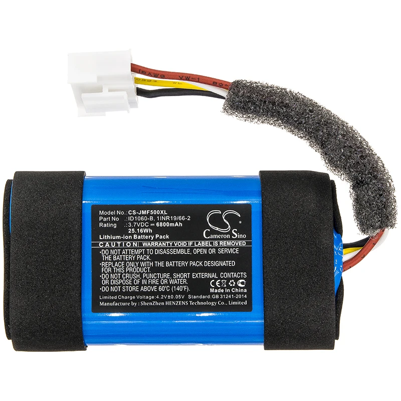 

CameronSino Speaker Battery 1INR19/66-2 33LIR200120 ID1060-A ID1060-B SUN-INTE-1521 for JBL Flip 5 JBLFLIP5WHTAM Link Portable