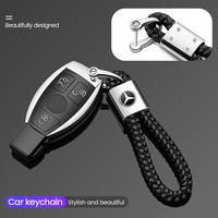 Leather Car Badge Keychain Keyring Key Chain Ring Holder for Mercedes Benz AMG A B R G Class GLK GLA CLA GLB GLC C200 E200