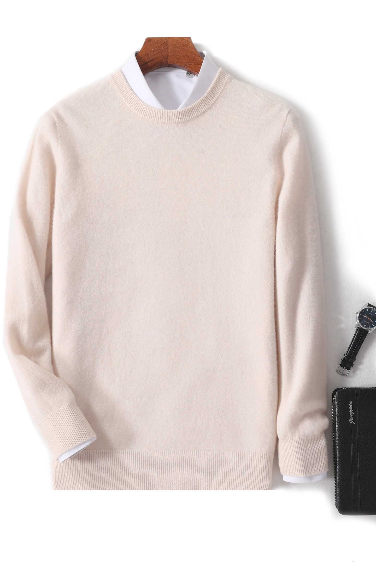 Smart Casual Autumn Winter Man Sweater Basic 100% Merino Wool Men Knitwear O-Neck Pullover Cashmere Long Sleeve Clothing Tops