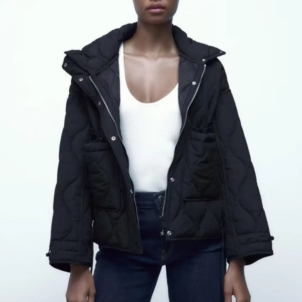 

Women's Urban Casual Cotton Jacket Stand Collar Street Fashion New European And American Style Autumn