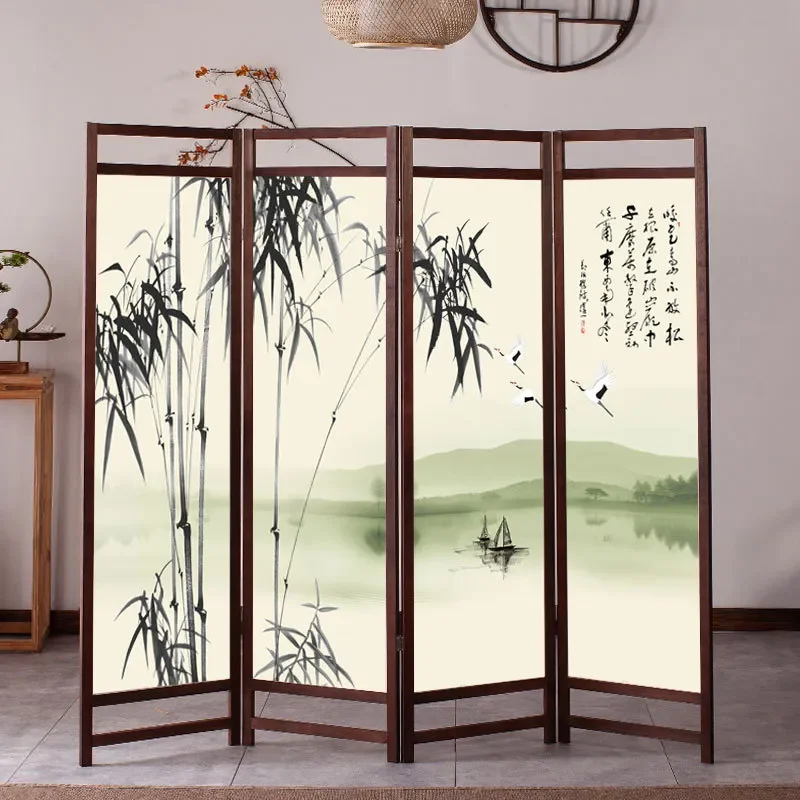 Pine Dyeing Frame Mobile Storage Screen Partition for Clubhouse Hotel Porch Home Study Office Customization Manufacturer