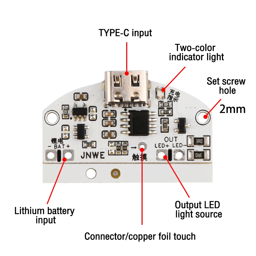 1 szt. Lampa stołowa 5V typu C płytka USB do ładowania 3-biegowy bezstopniowy moduł przełączający sterowania mała lampka nocna dotykowym LED