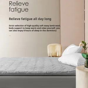 قابل للطي مهجع الطلاب سميكة دافئة لحم الضأن المخملية تاتامي الشتاء فراش سرير بطابقين مزدوج فراش المنزل أعلى 6 مبيعات لمراتب العشب - رقم 6