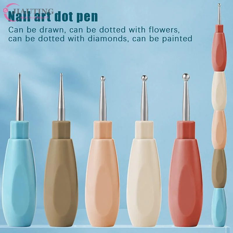 1/5pcs Professional Nail Art Dotting Pen Plastic Handle DIY Dotting Pens Can Be Spliced Rhinestones Gem Picker Manicure Tools