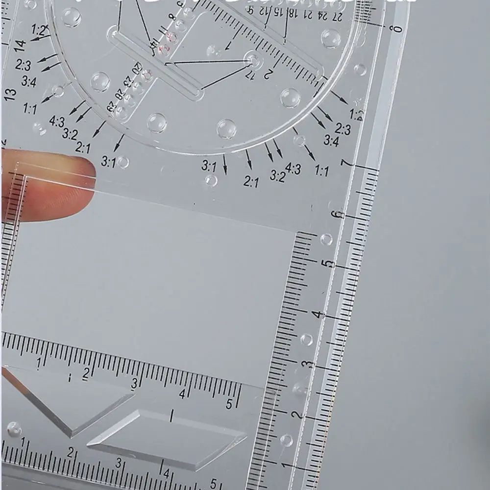 Regla geométrica multifunción creativa para estudiantes, regla de oficina, herramienta de medición de plantilla de dibujo, papelería escolar