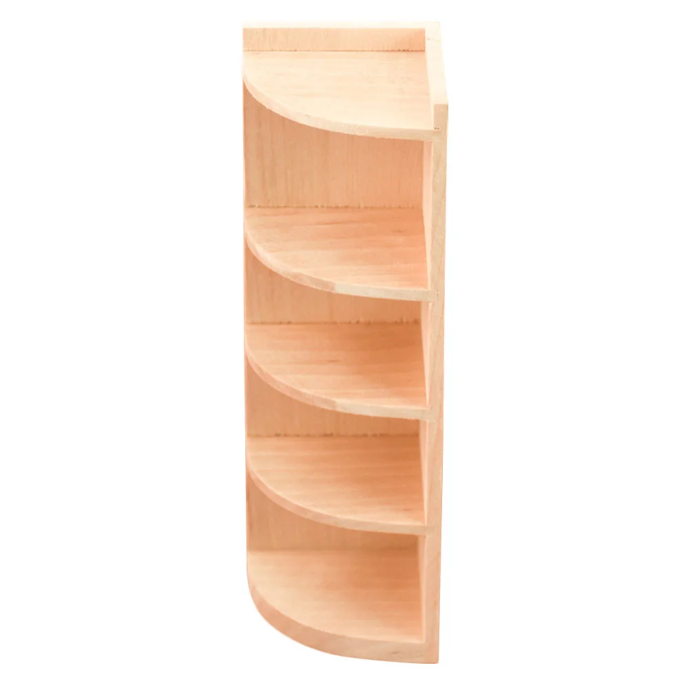 White Bookshelf Mini Corner Cabinet Furniture Bookcase Decoration Miniature Model Imitation