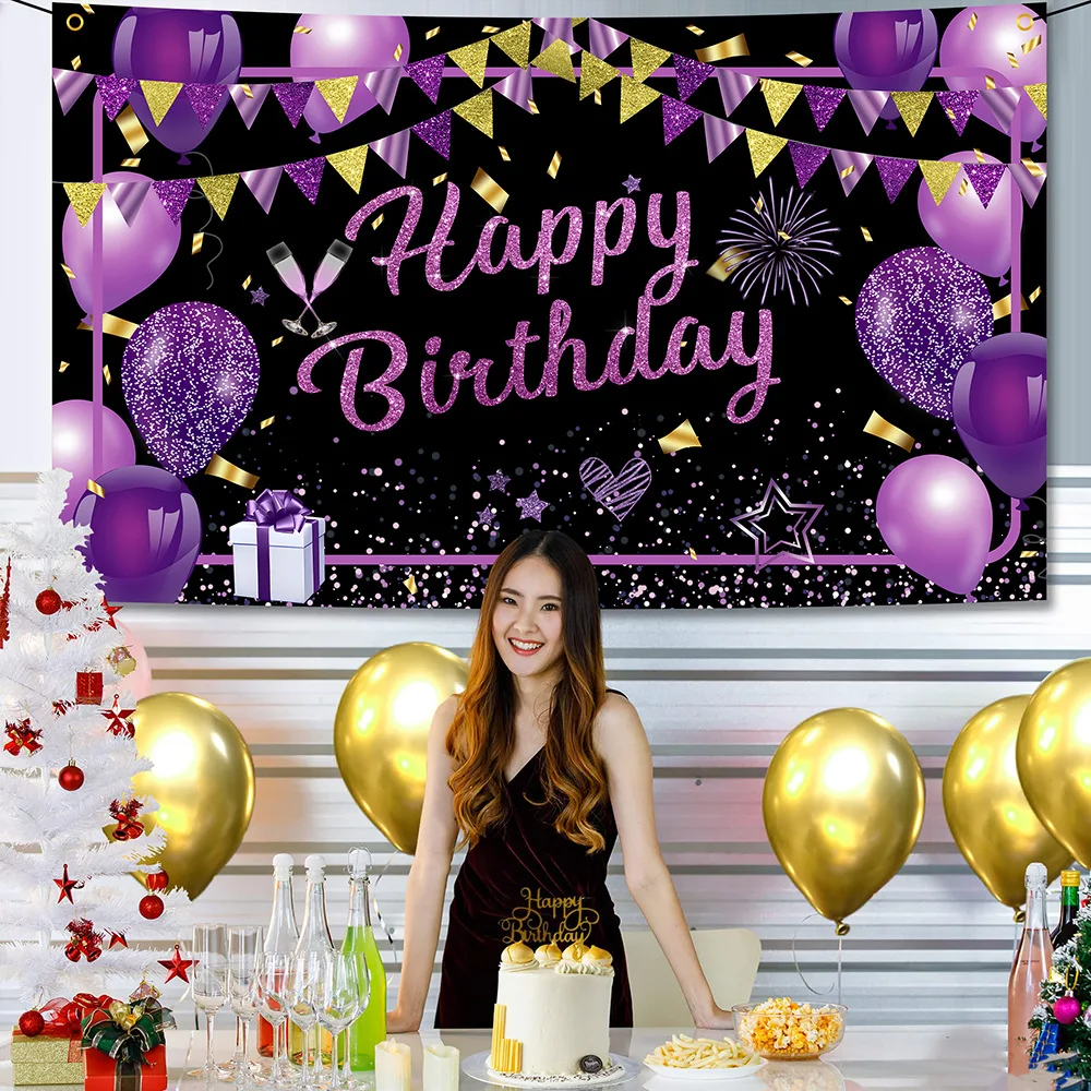 Birthday Theme Party Background Wall Curtain Party Background Decoration Banner Atmosphere Tapestry Festival Venue Decoration