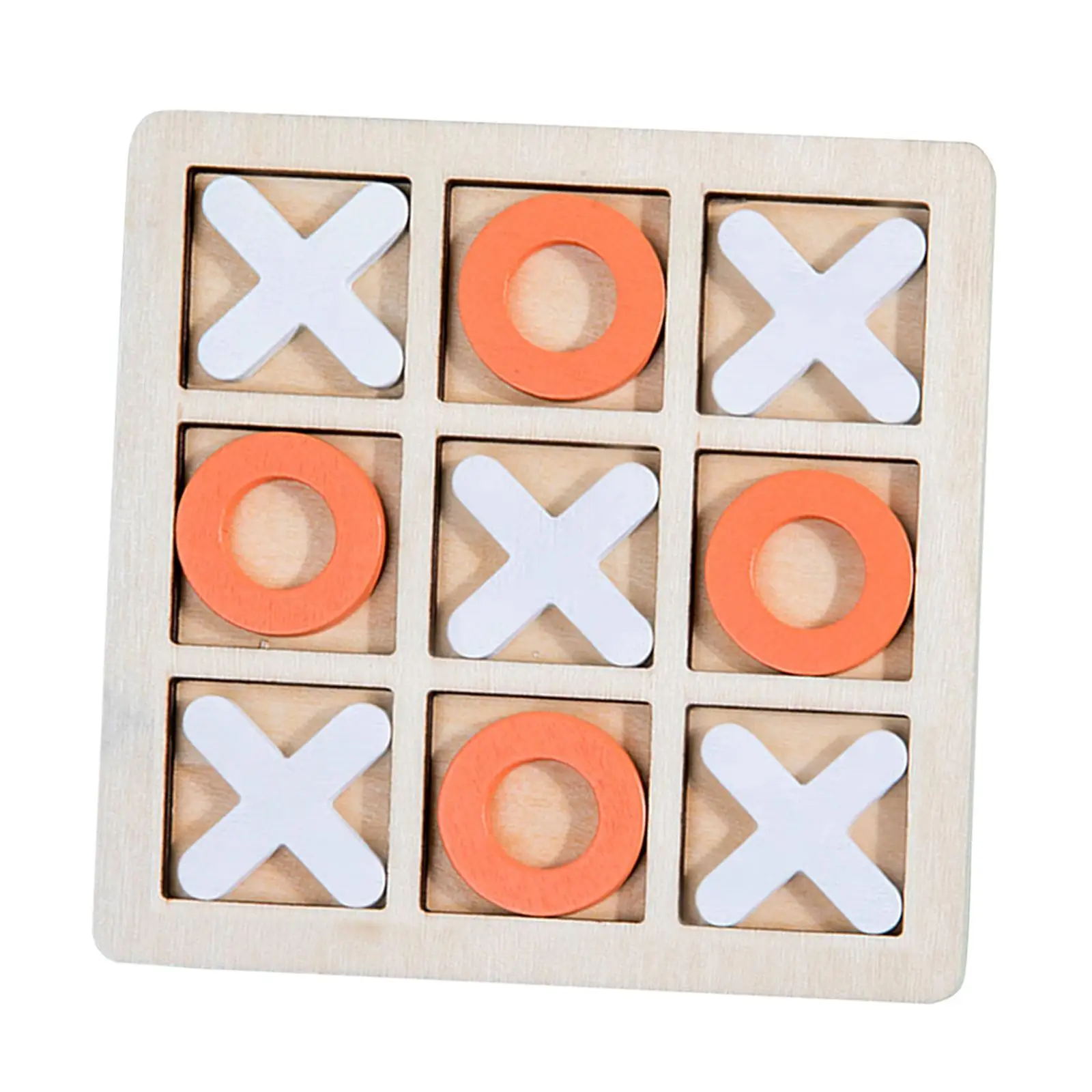 Wooden Board Tic TAC Toe Game Family Children Puzzle Game Noughts and Crosses