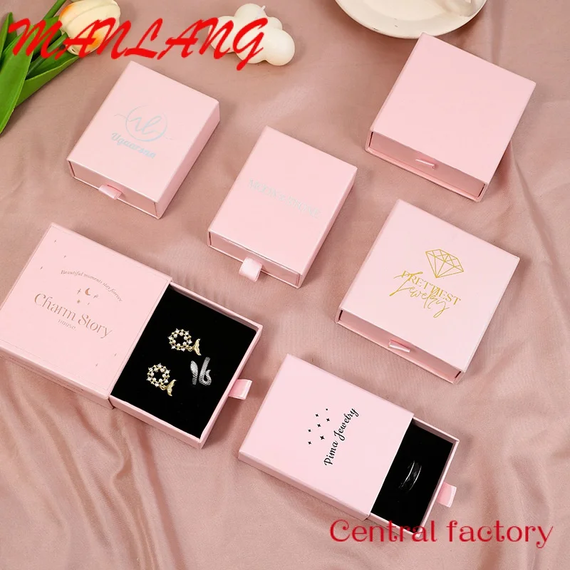 Custom  Custom Logo Cardboard Drawer Jewelry Packaging Box Gift Boxes Necklace Earring Bracelet Ring Jewelry Box