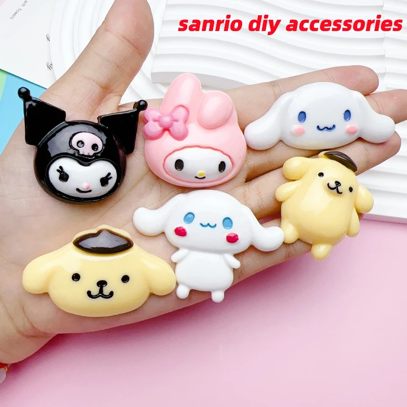 Aksesoris DIY Sanrio Hello Kitty, tempelan ponsel, Kuromi, My Melody, magnet kulkas, dekorasi, gantungan sepatu Crocs