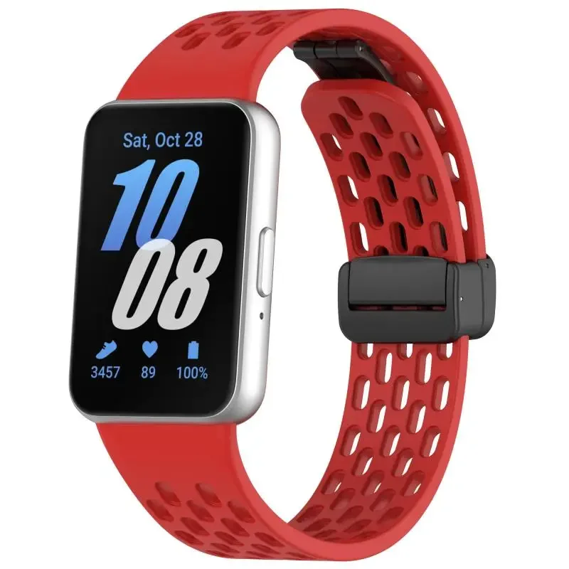 Magnetische Schnalle Mesh Silikon Armband Für Samsung Fit 3 Sport Atmungsaktive Uhr Band Für Samsung Galaxy Fit 3 Ersatz Armband – Detail 5