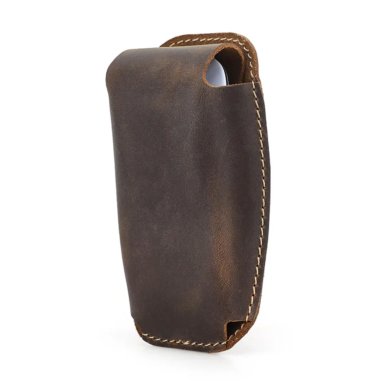 Vintage Crazy Horse lederen muishoes handgemaakte flip-top Magic Mouse beschermer schokbestendig