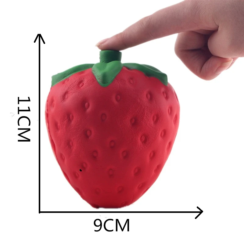 Strawberry Squishy Slow Rising 6CM 11CM Jumbo Cute Straps Straps Sweet Cream Charms Kawaii Pendant Bread Kids Toy Gift Pink Red