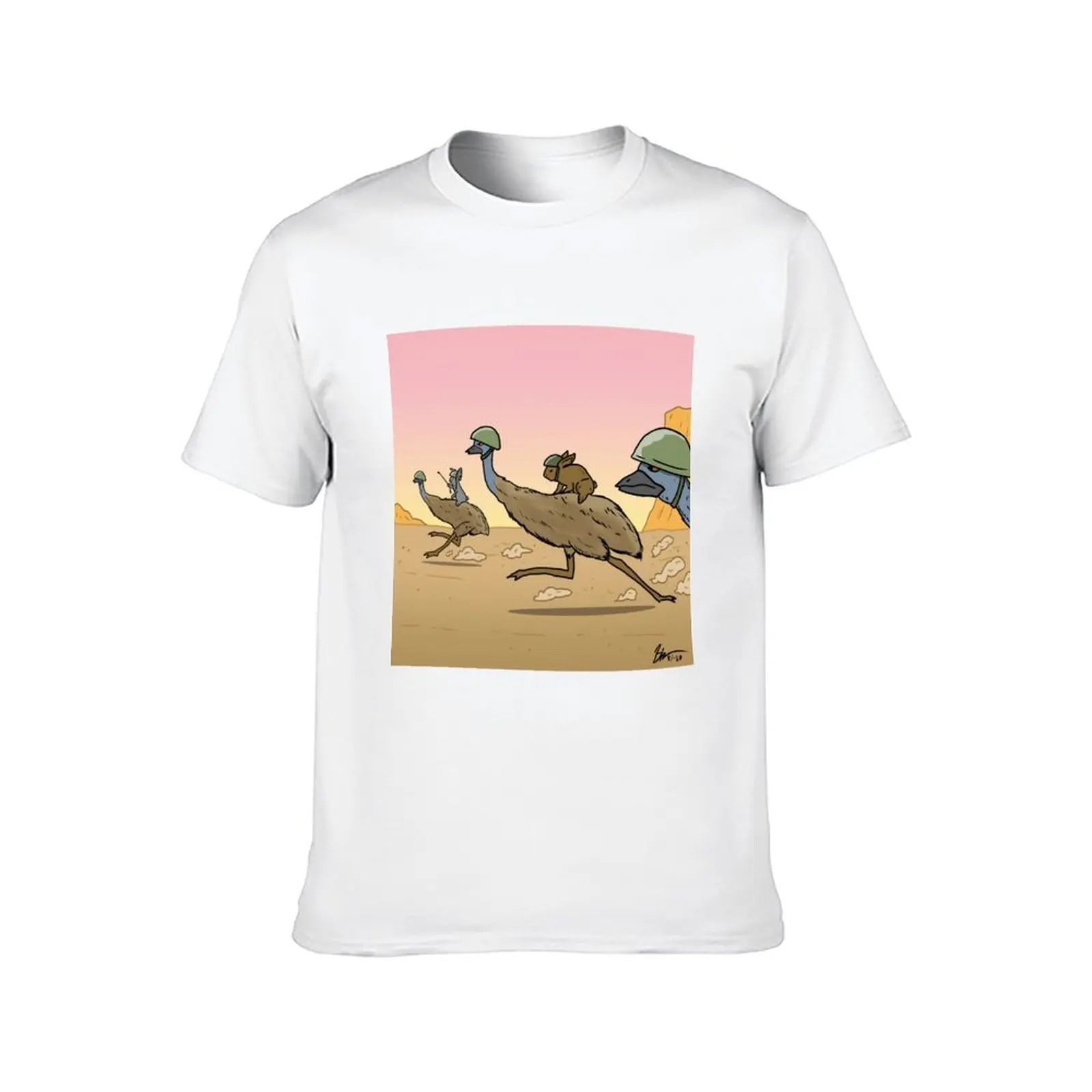 Charge of the Bunny/Emu Cavalry! T-Shirt customs valentines clothes kawaii clothes Men's t shirts