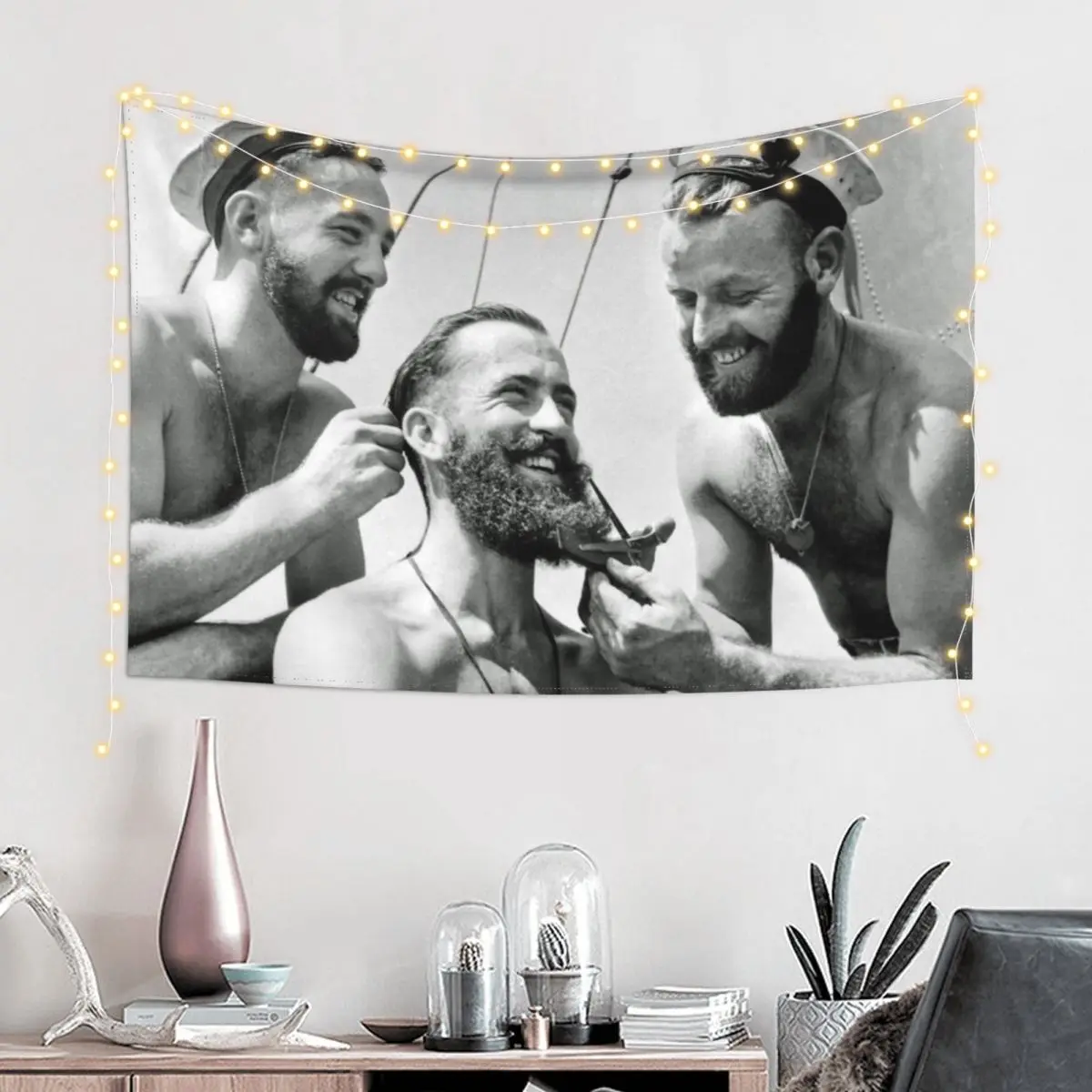 Vintage Beard Trimming Tapestry Decoration Pictures Room Wall Aesthetic Room Decoration Decoration For Bedroom Tapestry