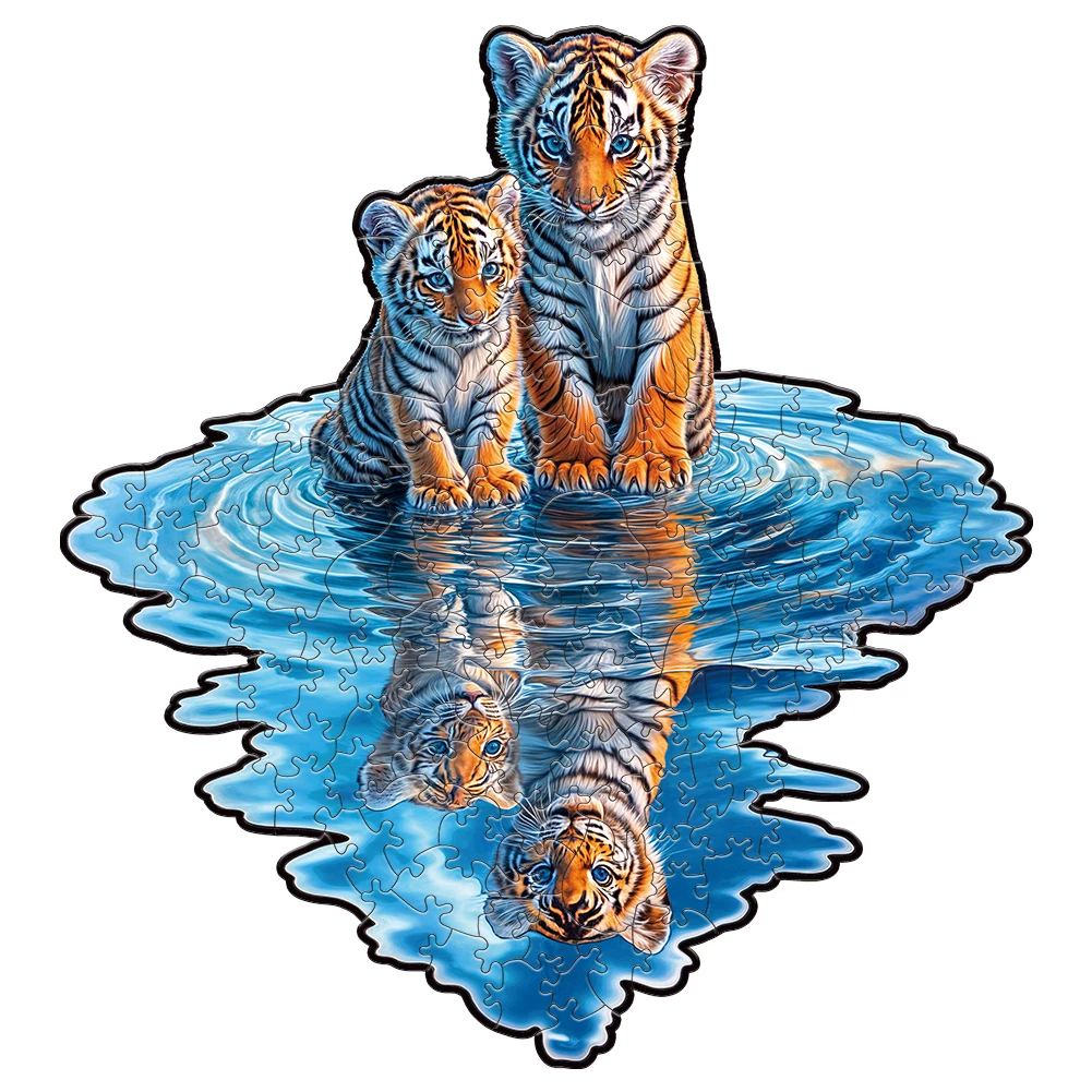 นกฮูกลึกลับปริศนาสัตว์ไม้สําหรับเด็กผู้ใหญ่สมอง Twister ปริศนาเสือที่สวยงาม Decompressed ของเล่นวันหยุดของขวัญ Home Deco