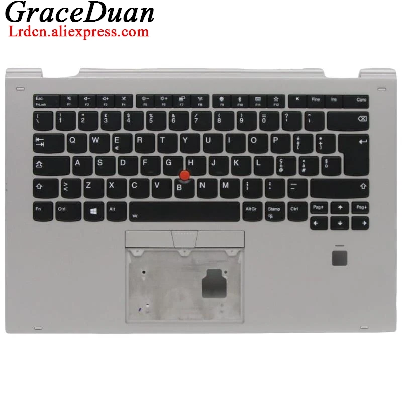 IT Italian Silver Keyboard Upper Case Palmrest Shell Cover For Lenovo Thinkpad X1 Yoga 2nd Gen2 G2 01LV019 01LV099 01LV139 01LV0