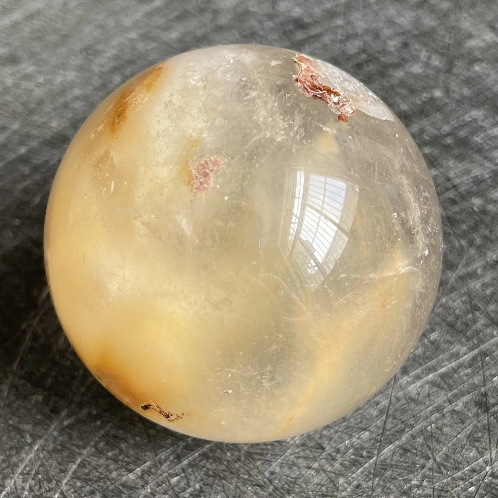 190g Natural Tourmaline Stone Quartz Rutilated Sphere Polished Rabbit Hair Crystal Ball Decoration Rock Gift Reiki Healing W13