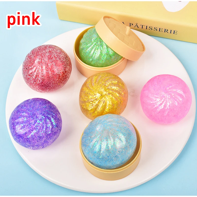 Flash Gold Powder Dumpling Extrusion Toy Decompress  Relieve Anxiety Mini Pressure Ball Colorful Random Blind Box Friend Gift view 5