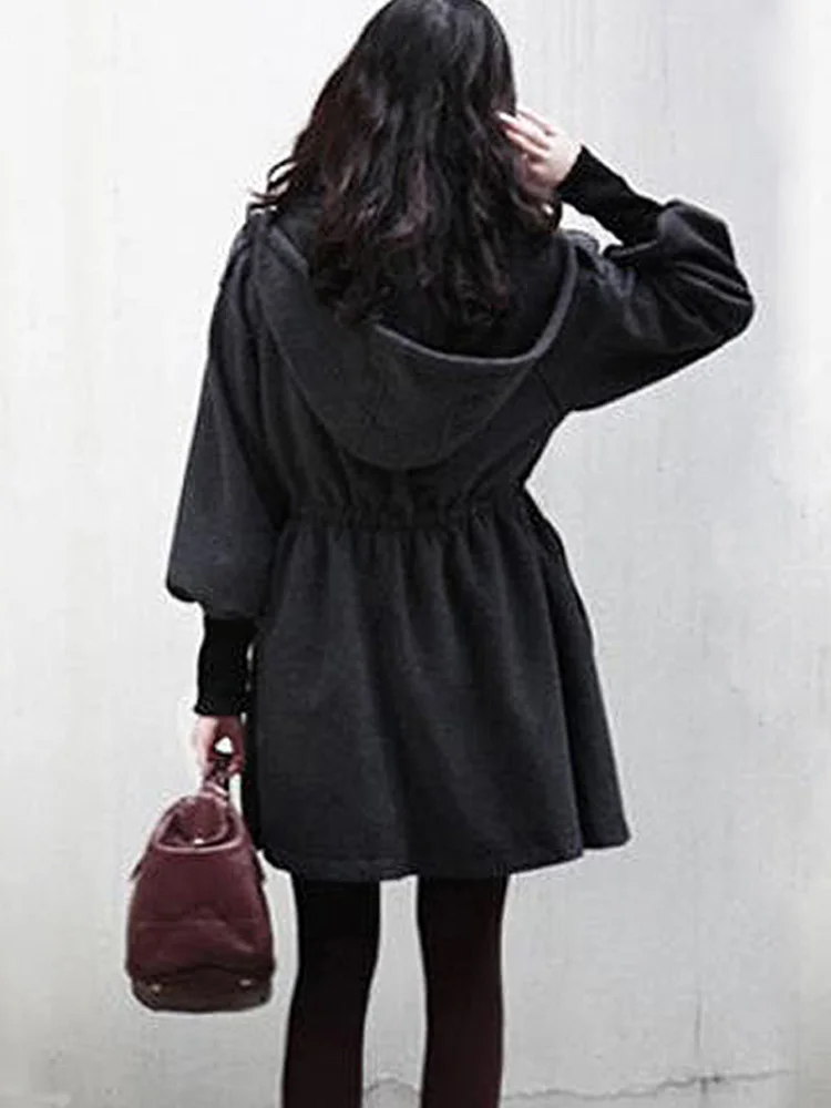 Wool Blend Coats Womens Woolen Coat Red Autumn Blended Stand-Up Collar Sashed Elegant Mature Parisian Style Office Lady Tasteful