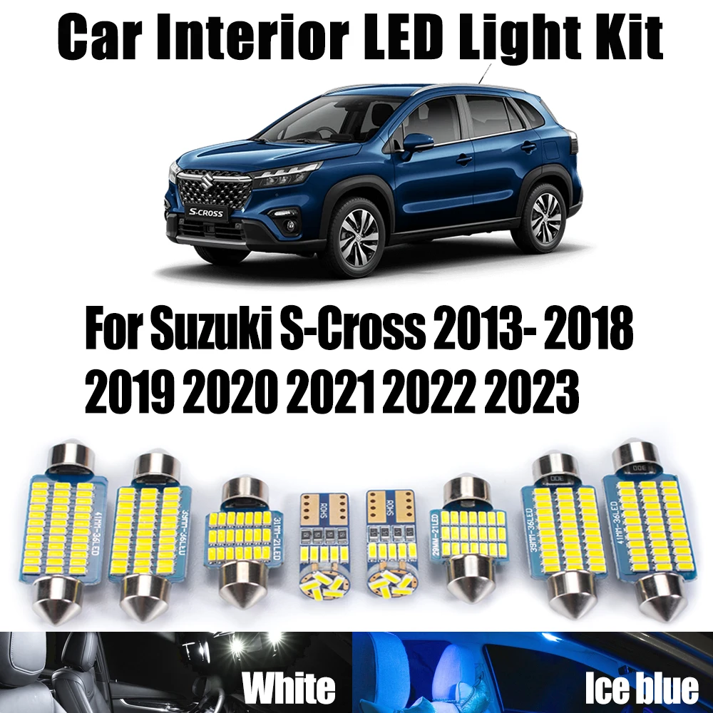

10 шт. Canbus для Suzuki S-Cross 2013-2018 2019 2020 2021 2022 2023 автомобильная лампа номерного знака светодиодный комплект внутреннего потолочного освещения багажника